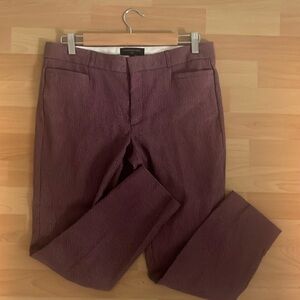 Banana Republic Sloan cranberry cropped dress pants size 8 petite EUC